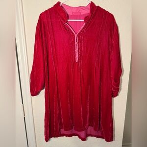 CP Shades Velvet Tunic Hot Pink Womens Size Medium